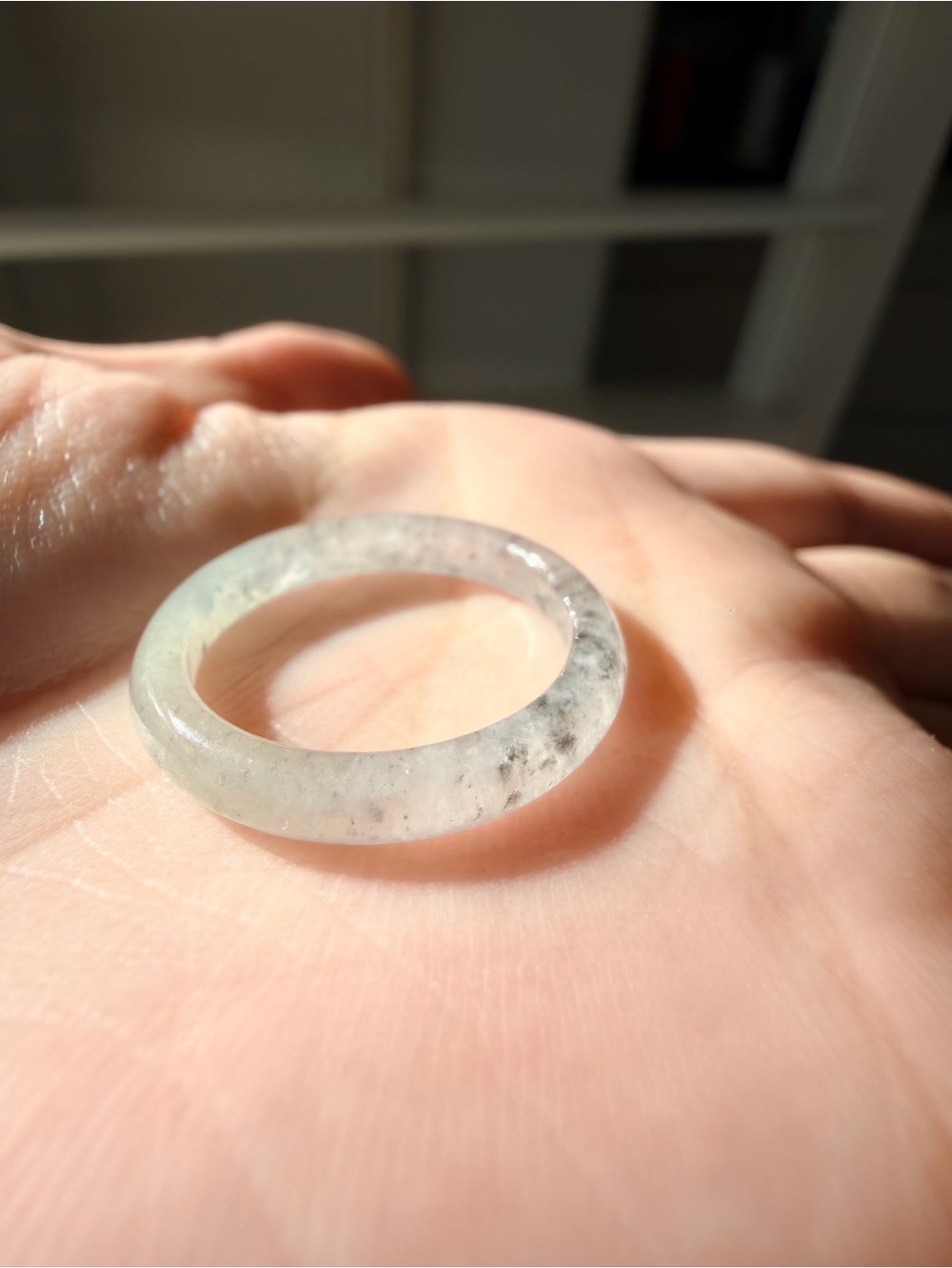 Natural Grade A Burmese Ice Jadeite Ring Band – High Translucency